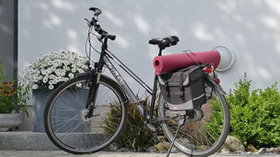 Fahrrad kaufen - ein City Fahrrad das ein einer Hauswand steht