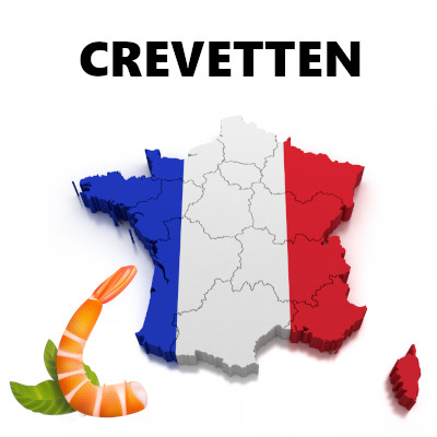 Frankreich Crevetten und Gambas