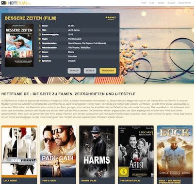 heftfilme.com Screenshot - DVD Filme und Beigaben aus Zeitschriften