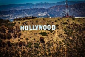 Blick auf den Hollywood Schriftzug