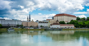 Die Donau in Linz Österreich