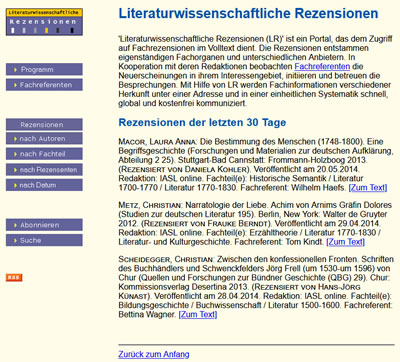 Lirez.de - das Portal für literaturwissenschaftliche Rezensionen