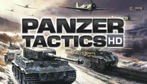 Schlachtfeld im Spiel Panzer Tactics HD mit Panzern und Flugzeugen im Winter