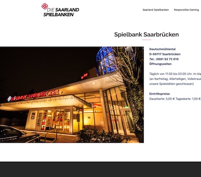 Zu den Saarland Spielbanken gehört auch das Spielcasino Saarbrücken