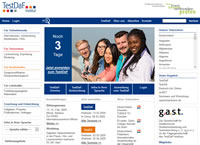 Screenshot der TestDaF Institut Seite (www.testdaf.de) vom 14.01.2020